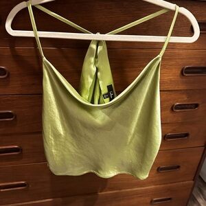 Lulu's Olive Satin Halter Top